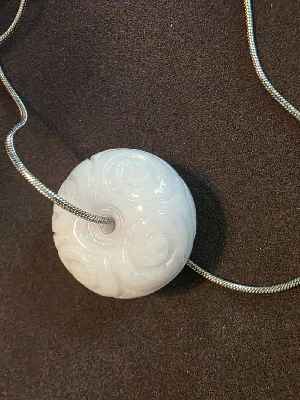 Natural Jade Rondelle in Lavender